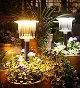 BITPOTT Super Bright Solar Pathway Lights 8 Pack, Adjustable Warm &amp; Cold Solar Lights Outdoor Wat...