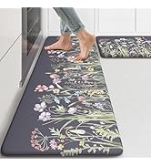 KIMODE Anti Fatigue Kitchen Mat, Farmhouse Floral Kitchen Rugs, Kitchen Floor Mats Non-Slip,Comfo...