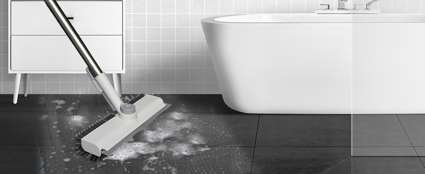 floor cleaning brush with scraper