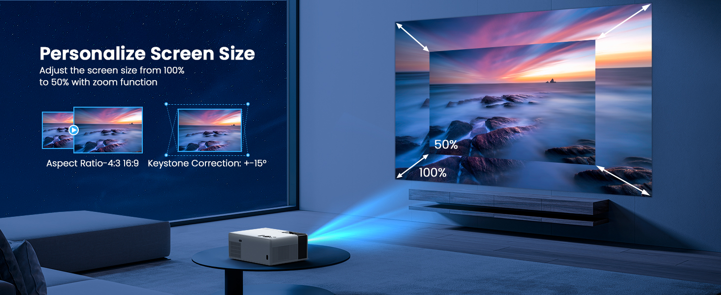 Projector Outdoor 5G Wifi Bluetooth Movei Video 4K 1080P Portable Home Theater Indoor Phone