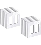 BESTTEN 10 Pack 2-Gang Screwless Decorative Wall Plate, USWP6 Snow White Series, Decorator Outlet...