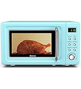 COSTWAY Retro Countertop Microwave Oven, 0.7Cu.ft, 700-Watt, High Energy Efficiency, 5 Micro Powe...