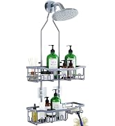 Joqixon Shower Caddy, Upgraded Extended Length Shower Caddy Over Showerhead No Blocking to Shower...