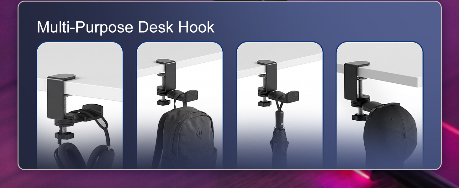 Multi-Purpose Desk Hook