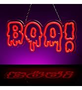 FITNATE BOO Halloween Neon Sign, Dimmable LED Neon Signs for Wall Decor Spooky Neon Light Up Sign...