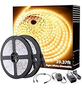 Onforu Warm White LED Strip Lighting, 39.37ft 3000K Dimmable LedTape Light, 12m Bright 720 LEDs 2...