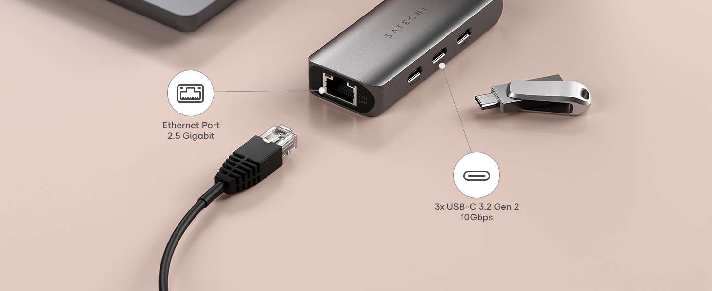 4-in-1 USB-C Hub with 2.5 Gigabit Ethernet