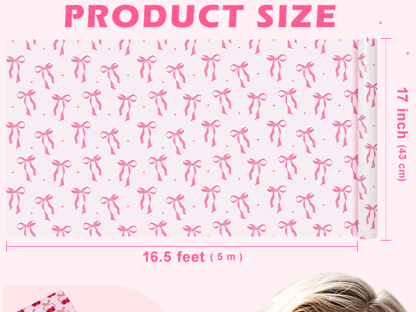 WRAPAHOLIC Pink Bow Wrapping Paper