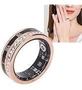 Diamond Smart Ring for Women Men, Ti Steel Roman Numerals Rotatable Health Tracker Ring with Exer...