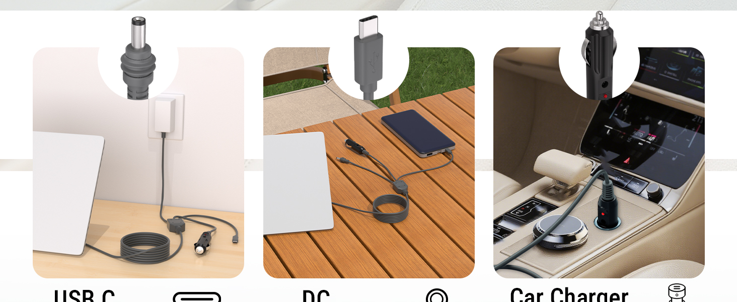 One Cable, Three Power Options