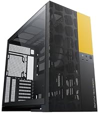 Geometric Future Model 3 Panoramic Tempered Glass Dual Chamber Micro-ATX Tower PC Case, 5 Pre-Instal...