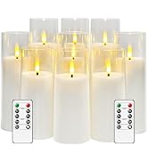 kakoya Flickering Flameless Candles Battery Operated with Remote and 2/4/6/8 H Timer Plexiglass L...