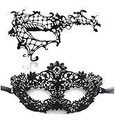 TFTSR Masquerade Masks for Women Couples,Men Mardi Gras Mask,Girls Black Gold Lace Eyes Costume,A...