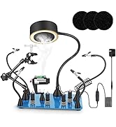 Helping Hands Soldering Third Hand PCB Holder Magnetic Helping Hand Tools with Solder Fan Lamp, H...