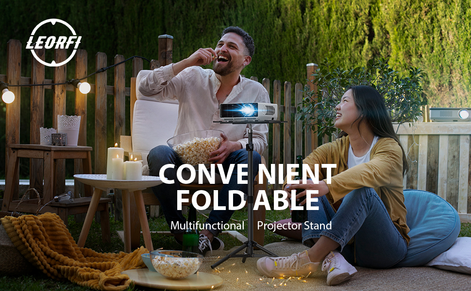 Portable, foldable, and multifunctional projector tripod stand