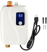 Tankless Water Heater, 110V 3KW Electric Tankless Hot Water Heater Mini Instant Water Heaters Und...