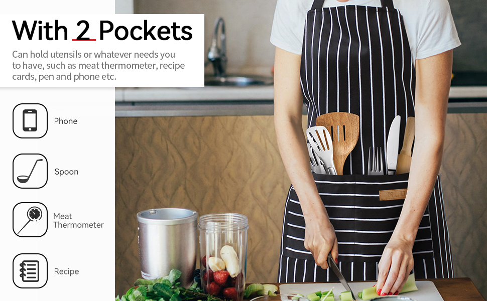 apron with 2 pockets