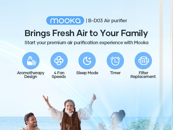 MOOKA B-D03 Air Purifiers for Home Large Room