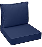 AAAAAcessories Outdoor Deep Seat Cushions with Double Welted Pillow, Waterproof, Fade-Resistant P...