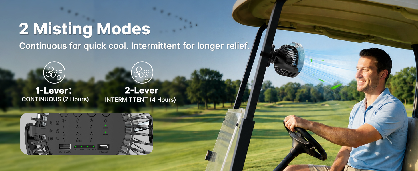 Magnetic Golf Cart Misting Fan