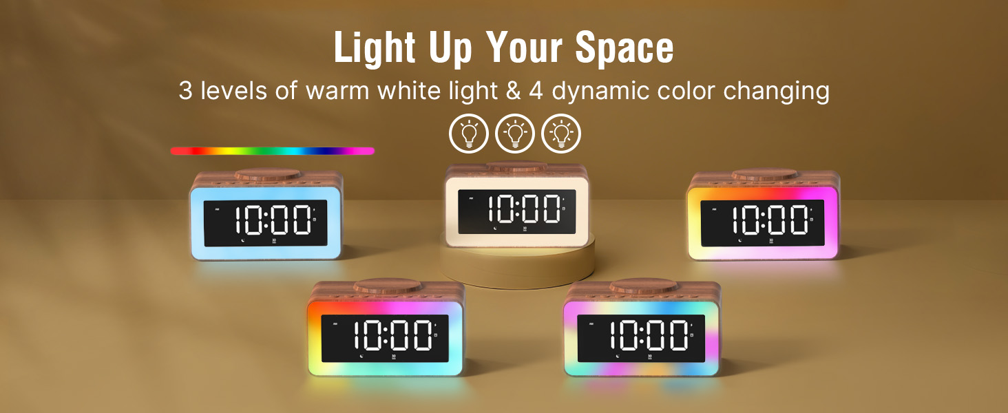 night lights Bluetooth speaker retro alarm clock