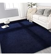 Gifeas Large Ultra Soft Modern Area Rugs for Living Room Bedroom, 4x6 Feet Navy Blue Thickened Me...