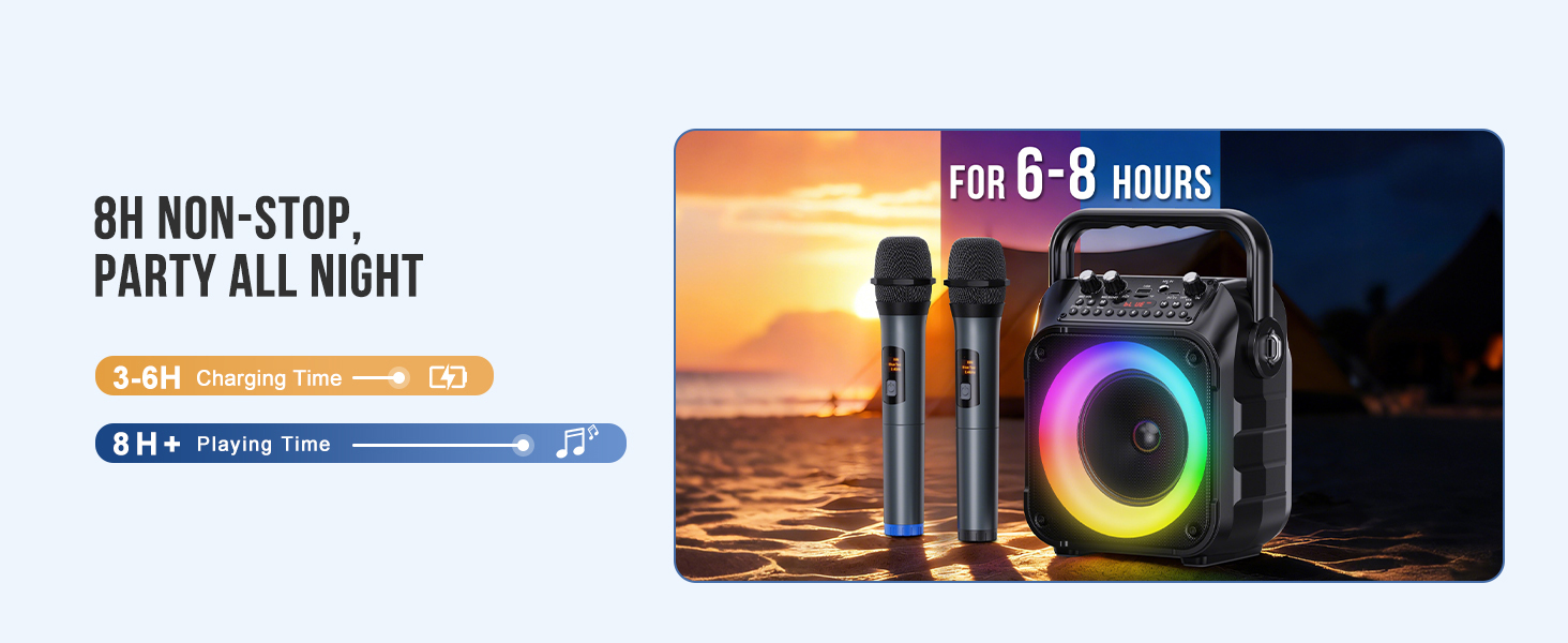 Karaoke Machine Mini Karaoke Machine Portable Bluetooth Speaker Karaoke Machine for Adults LED Night