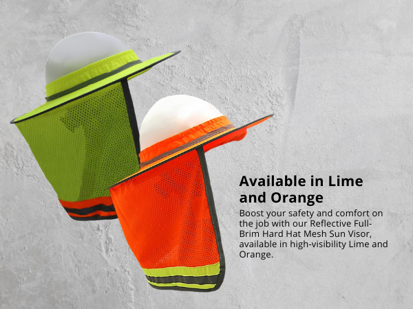 Wolf High-Visibility Reflective Full-Brim Hard Hat Mesh Sun Visor Neck Shade