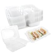 zandfelo 40 Pack 7.2''x4.7''x3'' Sturdy Plastic Clear Hinged Food Containers with Lids,Disposable...