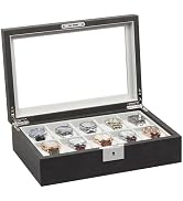 GUKA Watch Box, Luxury Watch Case with 55MM Wide Velvet Pillows, 10 Slot Watch Organizer Storage ...