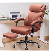 HeroSet Office Chair, Executive Big and Tall Leather Desk Chairs with Footrest, Ergonomic Breatha...