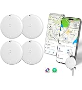 OTIC Bluetooth Smart Tracker Tags 4 Pack, Item Finder for Apple Find My (iOS) &amp; Google Find Hub (...