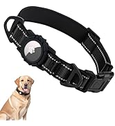 Taglory AirTag Dog Collar, Reflective Collars with Airtag Holder, Dual D-Rings, Safety Locking Bu...