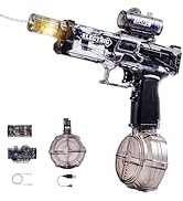 Electric Water Gun with LED Light &amp; Recoil Effect,500CC High Capacity Automatic Squirt Guns,Up to...