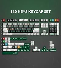 Womier PBT Keycaps Set 130 Keys, Custom White Japanese Keyboard Doubleshot Dye Sub Side Print Shine ...