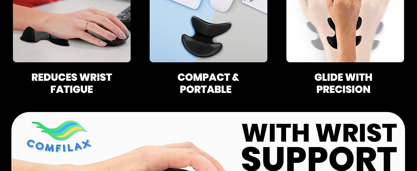 comfilax wrist rest black mouse pad