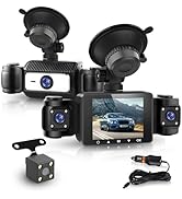 Rimoody 4 Channel Dash Cam 360° View, 1080P Front and Rear Inside Left Right Dash Camera for Cars...