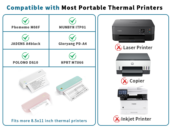 thermal paper for portable thermal printers