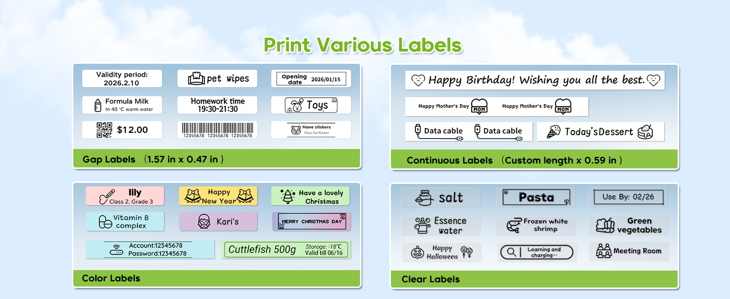 Support Pre-Cut &amp;amp; Continuous Label