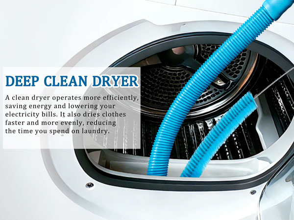 Dryer Vent Cleaner Kit – Flexible Brush &amp;amp; Universal Vacuum Attachment for Lint Removal