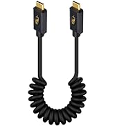 Duttek 240W Coiled USB C to USB C for Thunderbolt 3, 40Gbps USB C to USB C Coiled Cable, USB Type...
