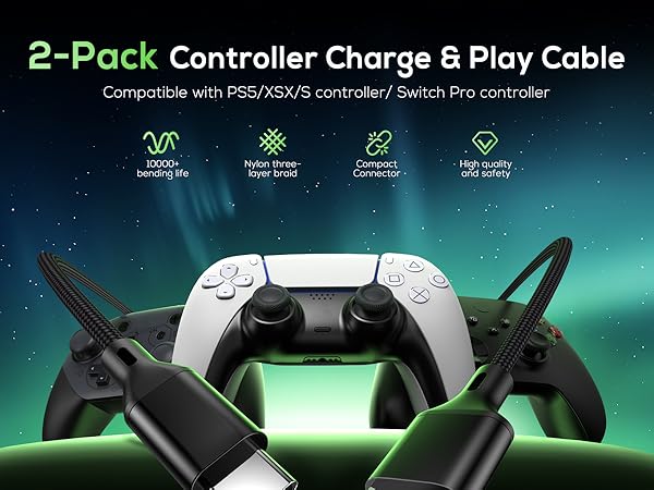 MENEEA Charger Charging Cable for PS5/PS5 Pro Controller