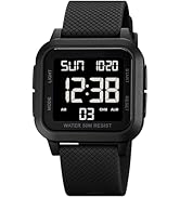 findtime Unisex Digital Watch Men Women Square Face Big Numbers LED Electronic Wrist Watches Wate...