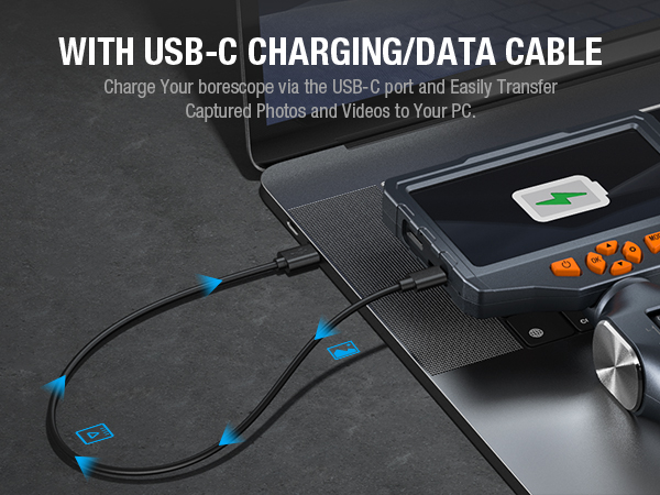 endoscope borescope inspection camera scope snake with charging data cable