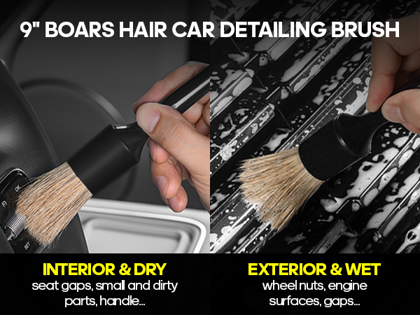 9&amp;#34; Boars Hair Car Detailing Brush