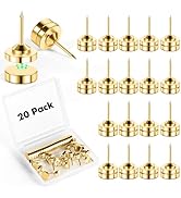 GOOLADA 20 Sets of Magnetic Push Pins, Magnetic Thumb Tacks, Cute Flat Push Pin, Gold Push Pins f...