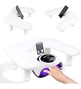 Arm Rest for Nails Tech with a Build-in Phone Holder,U shaped Adjustable Base Manicure Nail Hand ...