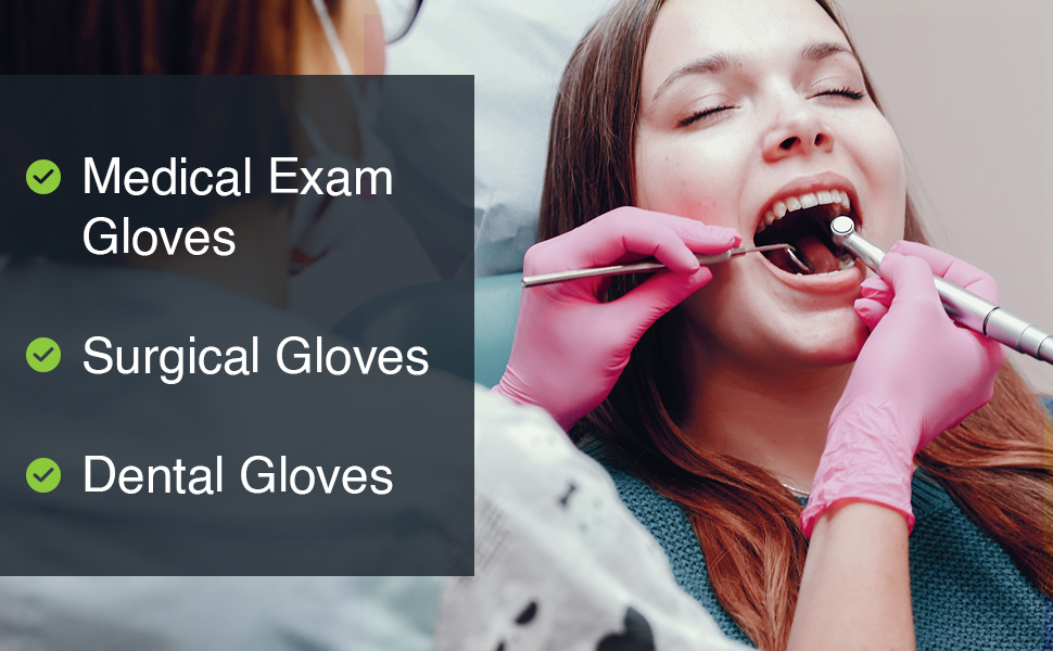 Medical gloves, surgical gloves, dental gloves