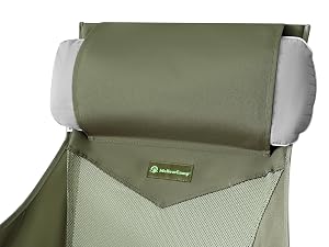 highback camp chair detail - green