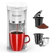 Karosie Small Single Serve Coffee Maker, Fast Brew for K-Cup &amp; Ground Coffee, 6-12 Oz Brew Sizes,...